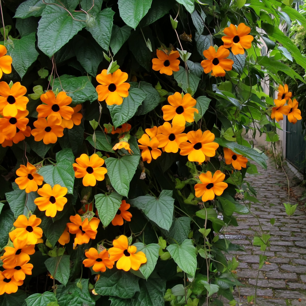 Black Eyed Susan Vine 50 Seeds | Heirloom Thunbergia alata for Vines & Trellises
