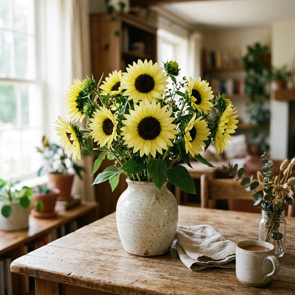 100 Lemon Queen Sunflower Seeds for Planting – Vibrant Pale Lemon Yellow Blooms