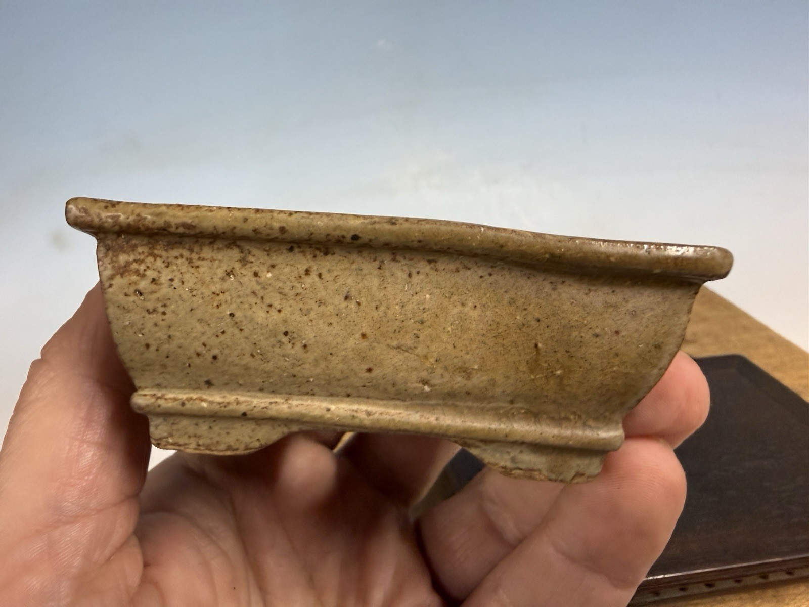 Japanese Unknown Maker Shohin Sized Bonsai Tree Pot 3 1/2” Circa 1989