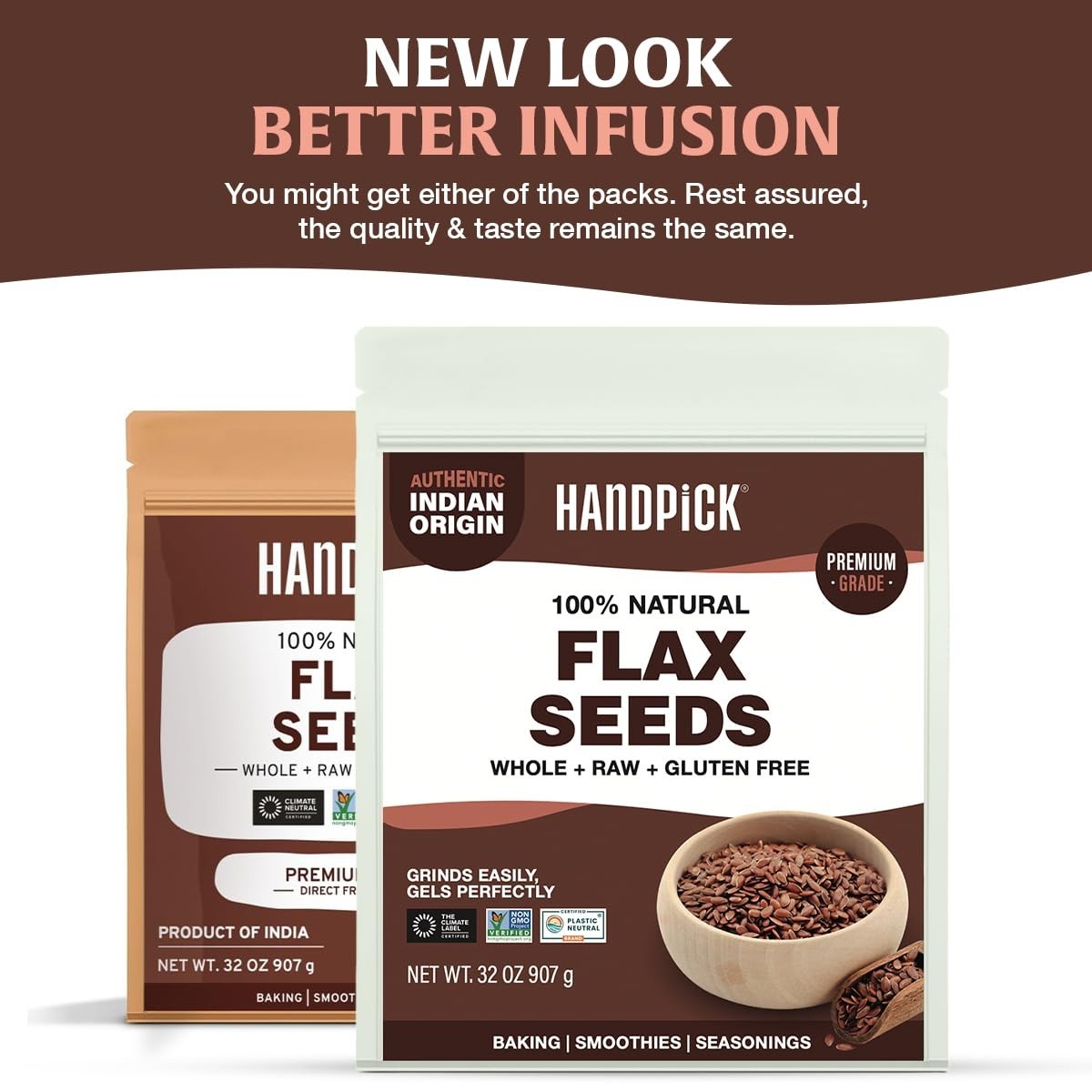 Gluten Free Flax Seeds 2 lb, Whole Raw Seeds for Nutritious Meals and Snacks