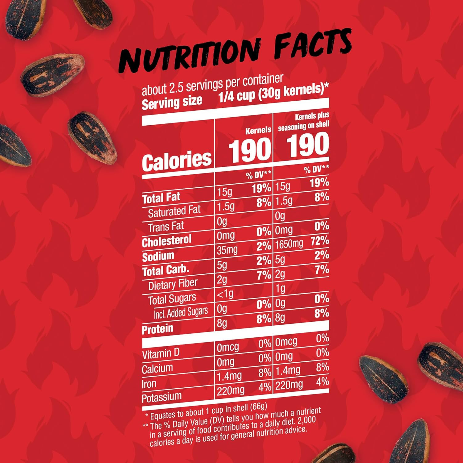 Sunflower Seeds, Fire Flavor, 5.35 Oz.