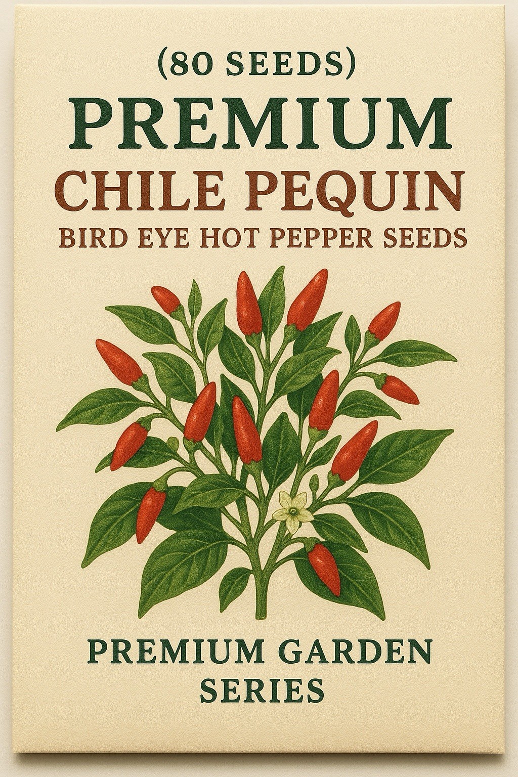 (80 SEEDS) PREMIUM CHILE PEQUIN BIRD EYE HOT PEPPER SEEDS