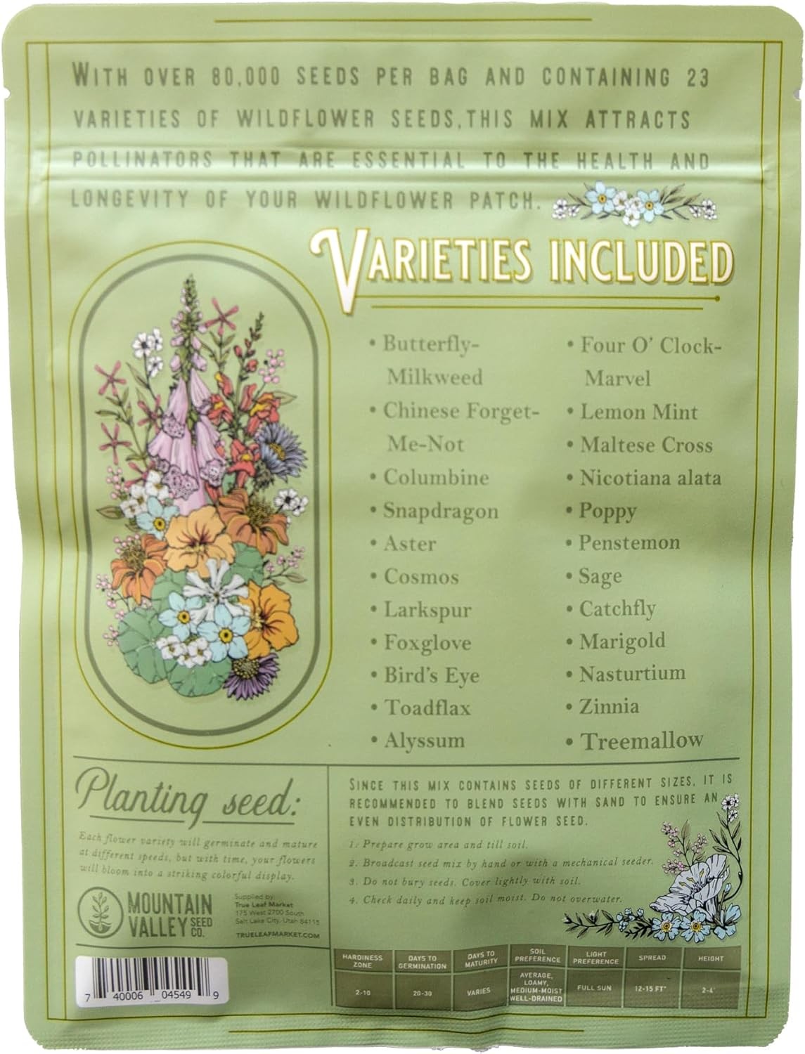 Wildflower Seeds Bulk, 2 Oz. 80,000+ Seeds, Butterfly and Tri-colour