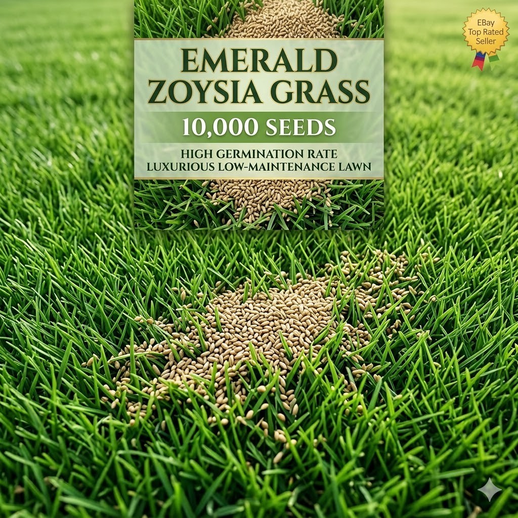 10,000 Emerald Zoysia Grass Seeds – Lawn Turf ~ Drought & Heat Tolerant