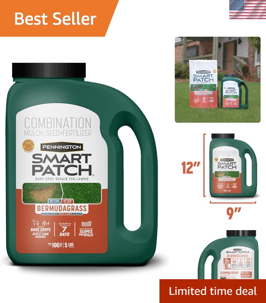 5lb Smart Patch Bermudagrass Seed for Quick Lawn Revival – Covers 100 sq. ft.