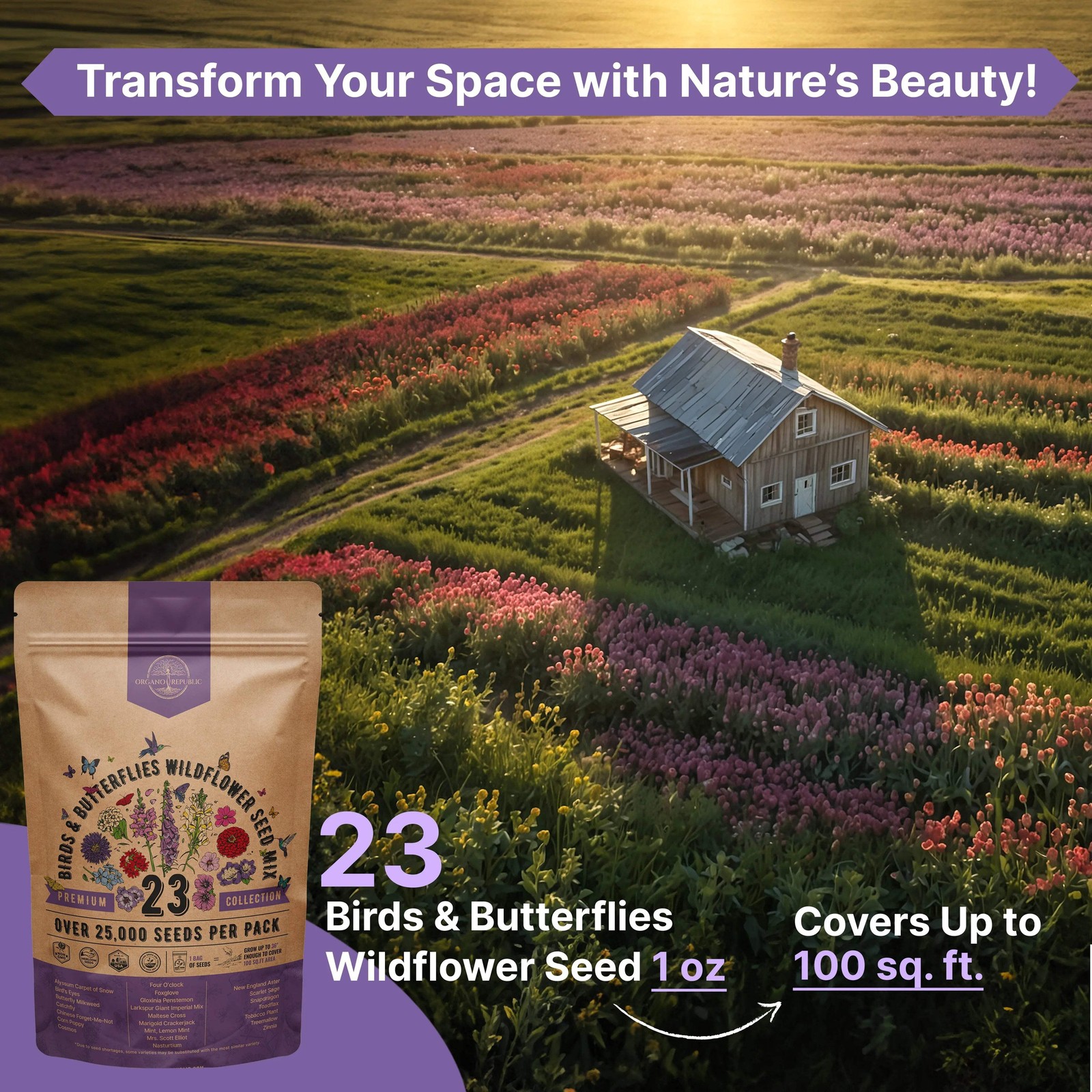 23 Birds & Butterflies Wildflower Seeds Mix