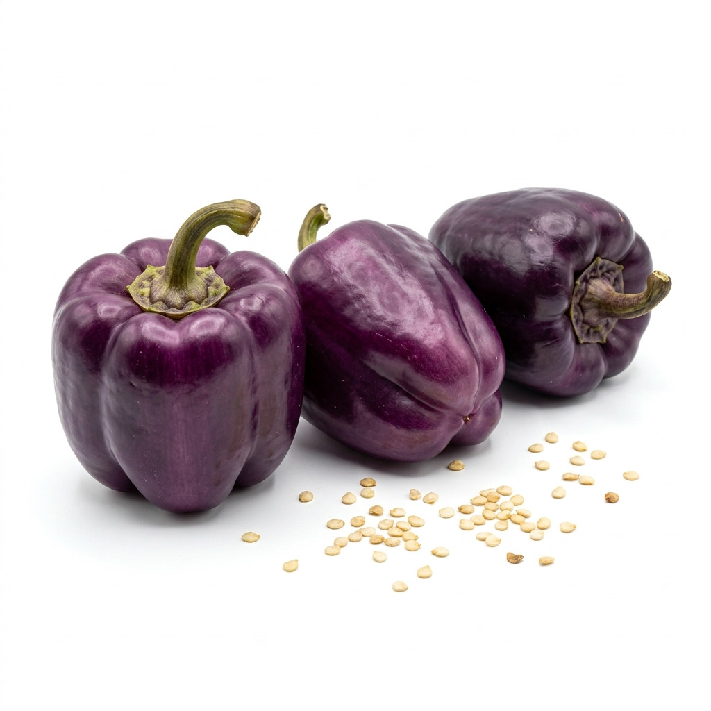50 Purple Beauty Bell Pepper Seeds for Planting Non-GMO Exotic & Sweet Vegetable
