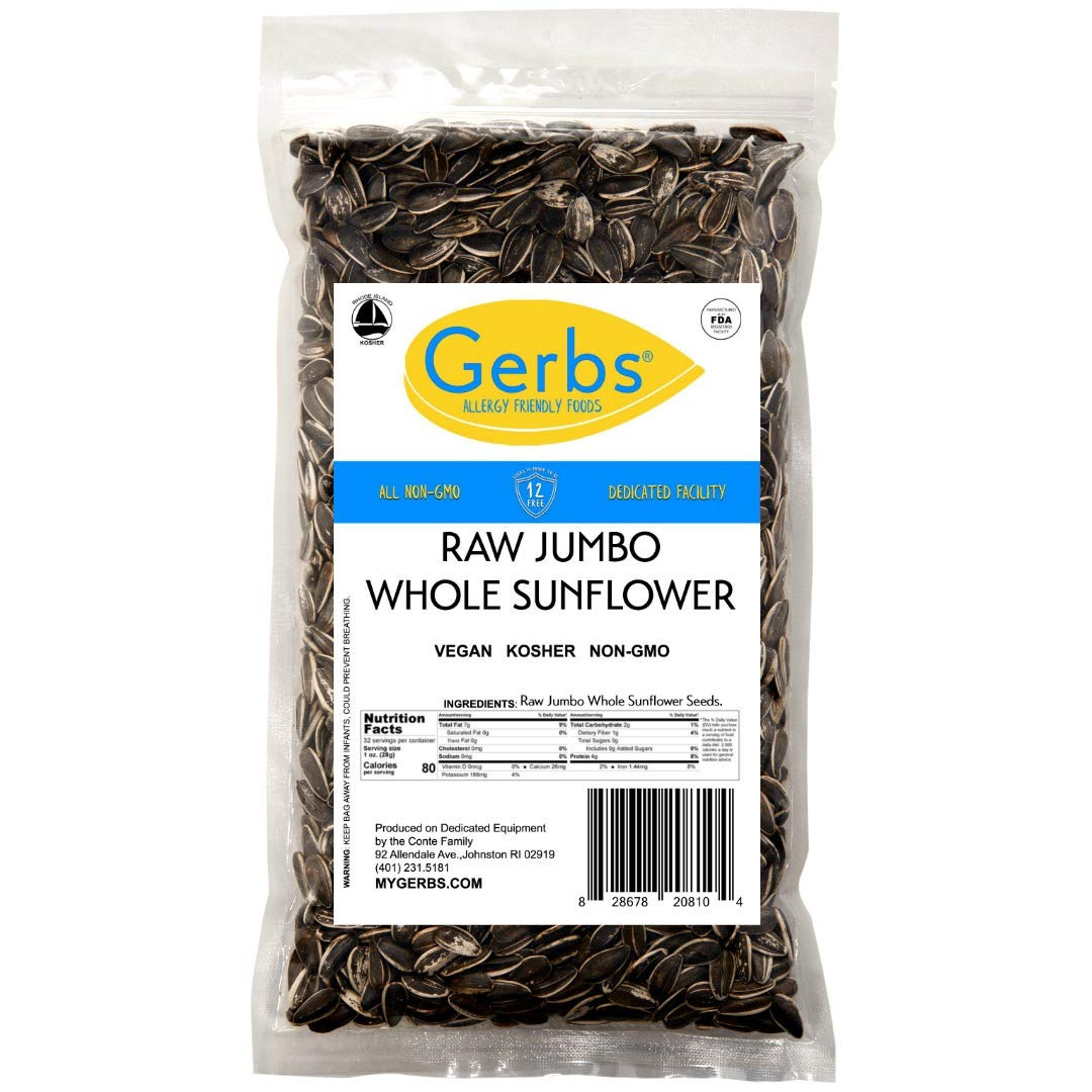 Jumbo Raw Whole Sunflower Seeds 2 Lbs. | No Artificial Additives, Shell-On, Rese