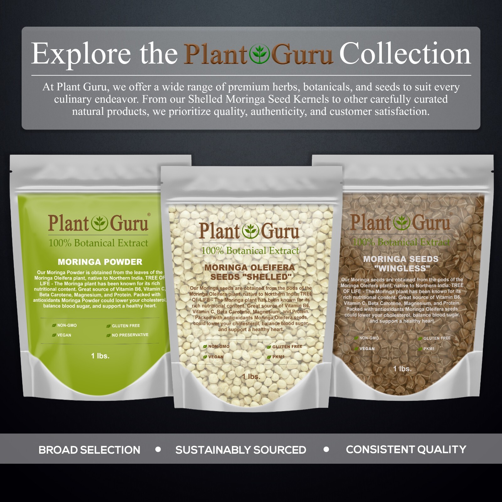 500 Moringa Oleifera Seeds Kernel 4 oz. SHELLED Fresh Organic Semilla De Moringa