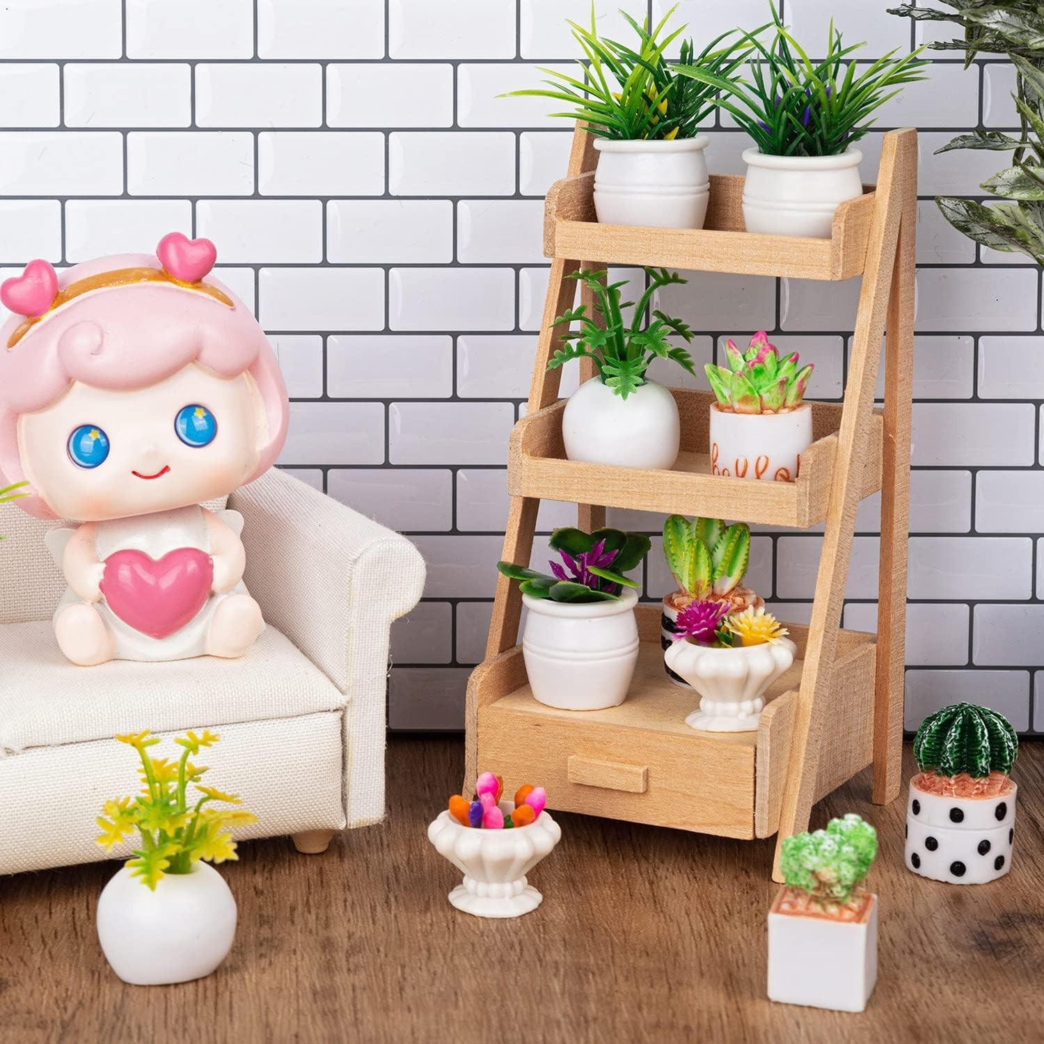 26Pcs Resin Miniature Potted Plants for 1:12 Dollhouse Décor – Vibrant Gift