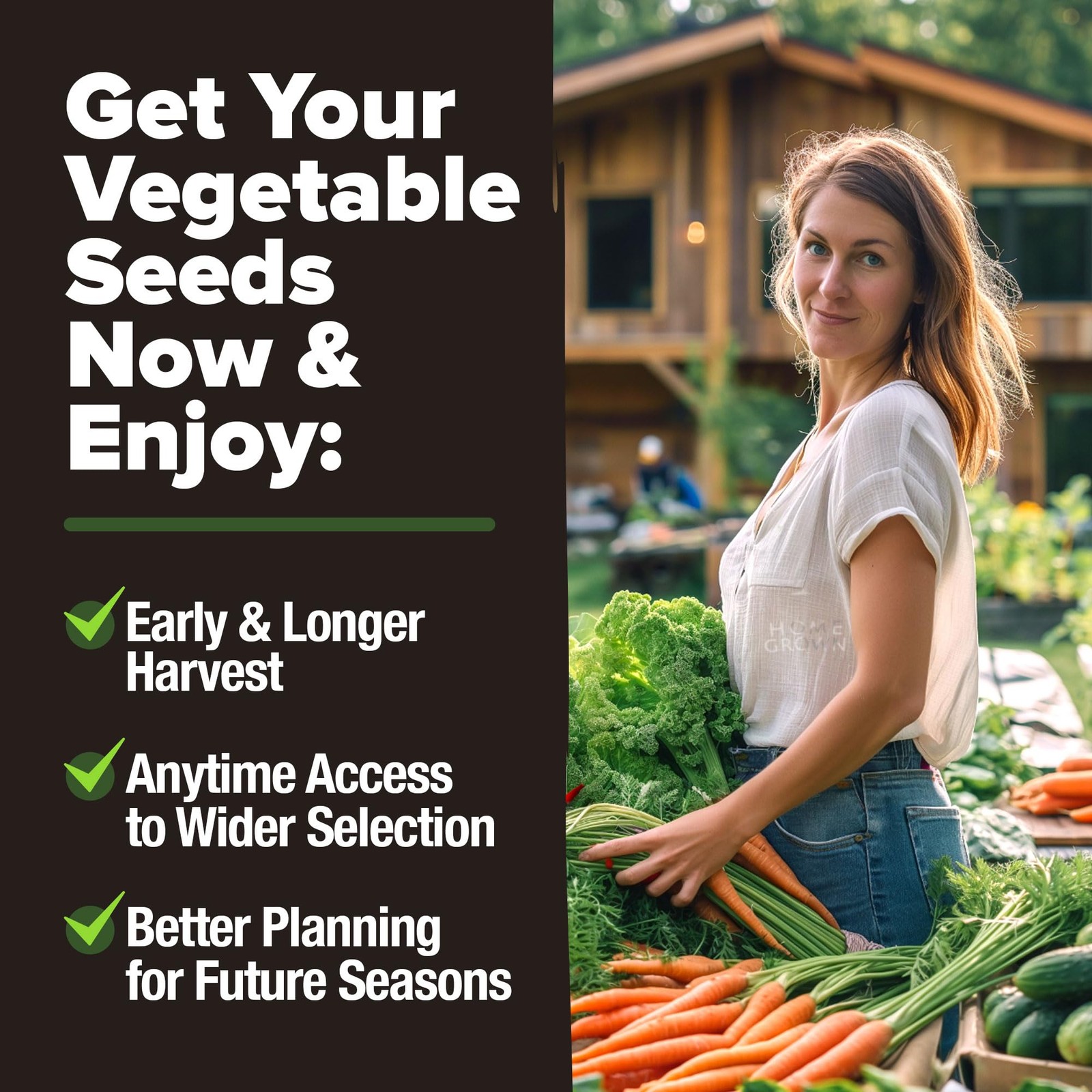 HOME GROWN Heirloom Vegetable Seeds – 15 Varieties, 7,000+ Non 15-Pack, Green