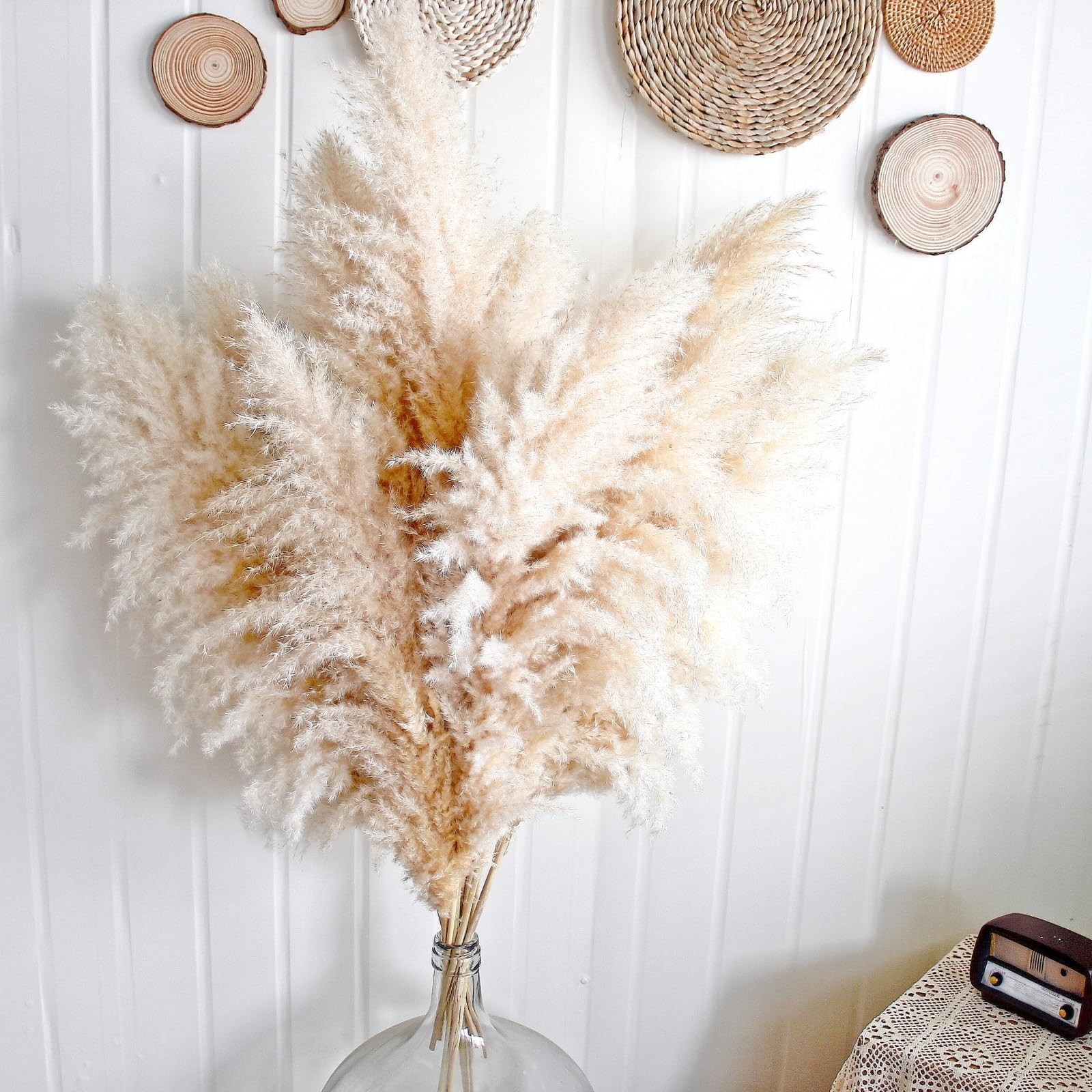 10pcs 40” Pampas Grass Tall Decor – Pompas Floral, pampas grass Brown