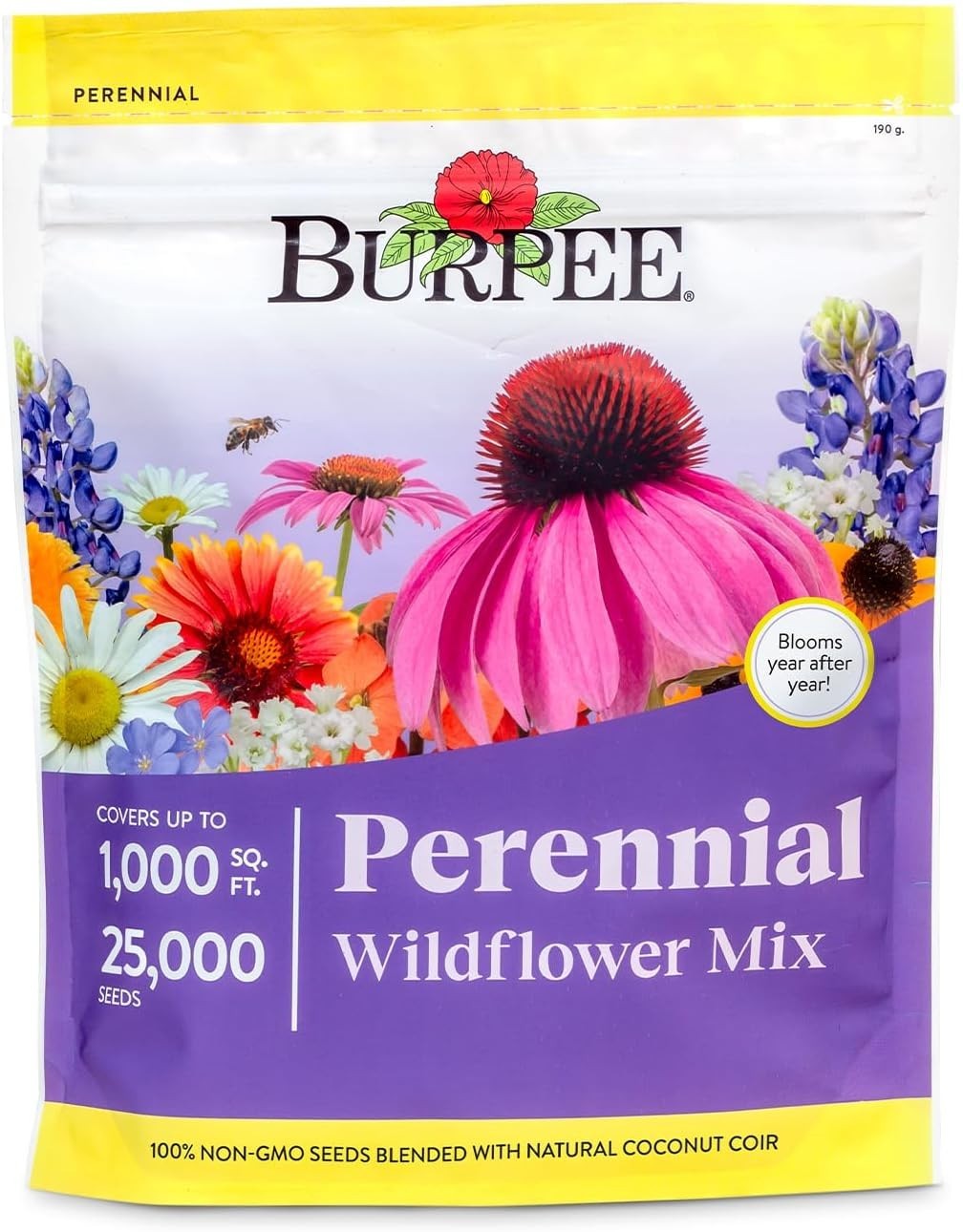 Heirloom Wildflowers Mix – 25,000 Non-GMO Seeds for Pollinators | Spring to Fall