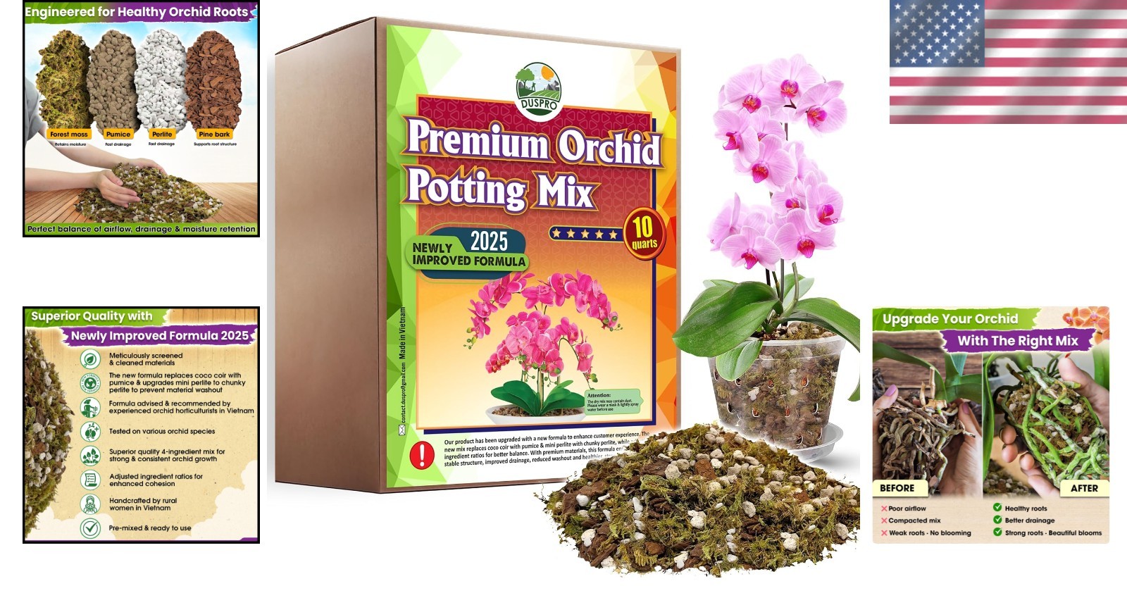 Orchid Potting Mix with Forest Moss & Pumice, 10QT