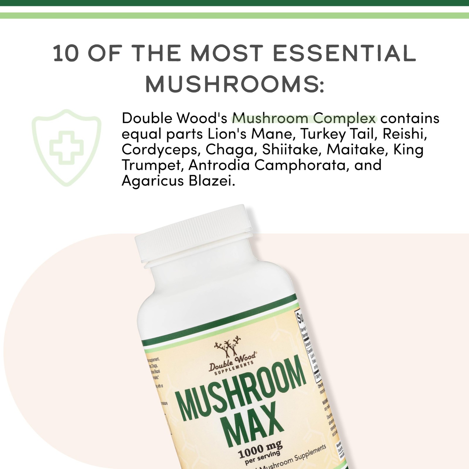 Double Wood Supplements Mushroom Complex Supplement – 120 Count (Pack of 1)