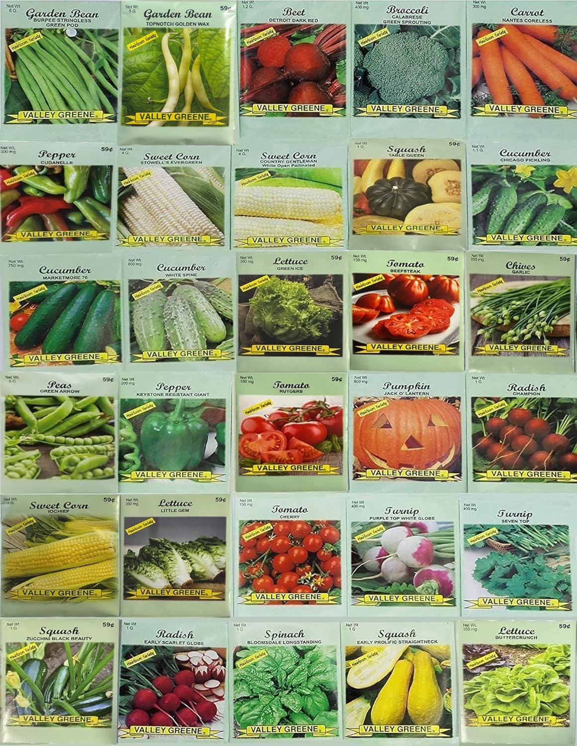 30 Packs of Deluxe Heirloom Vegetable Garden Seeds Non-GMO(Guaranteed 30 Diff…