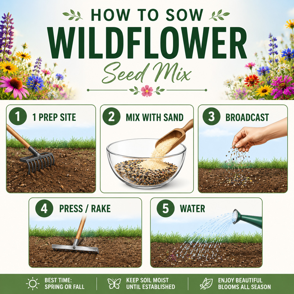 🌼 5000+ BULK WILDFLOWER SEEDS | CONTRACTOR LANDSCAPER 40+ VARIETY FREE SHIPPING