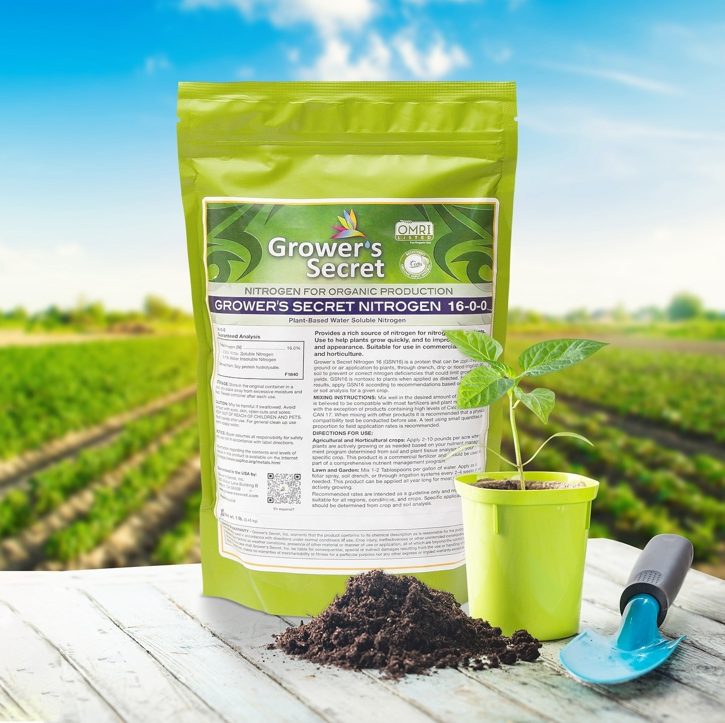 Grower’s Secret Nitrogen 16-0-0 • Organic • Readily Available For Uptake • 1 Lb