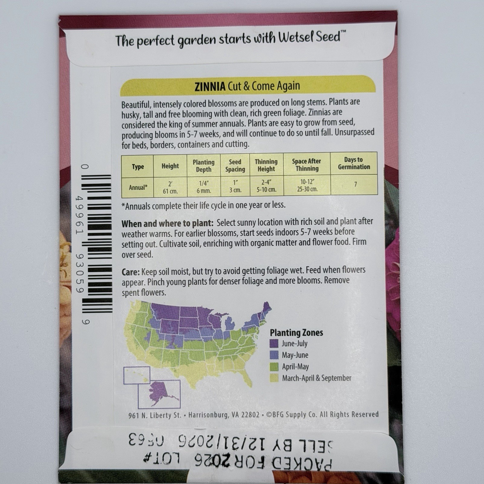 Flower Seed packet (varieties) Annual by Wetsel seed
