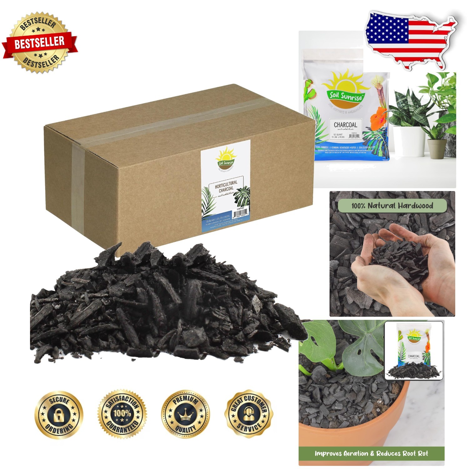 30 Qt Hardwood Horticultural Charcoal – Air Purifying & Drainage Aid