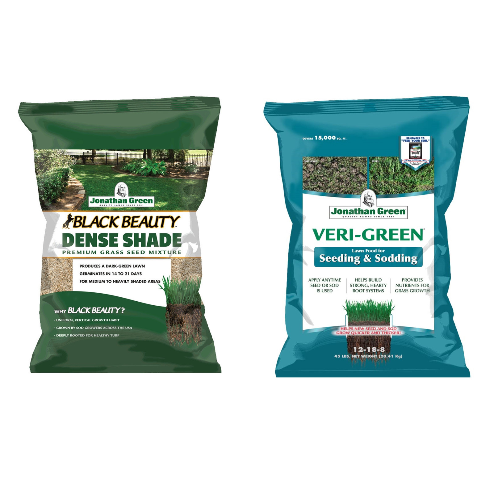 Jonathan Green Grass Seed & Fertilizer Bundle for Shady Lawns – 15,000 sq ft