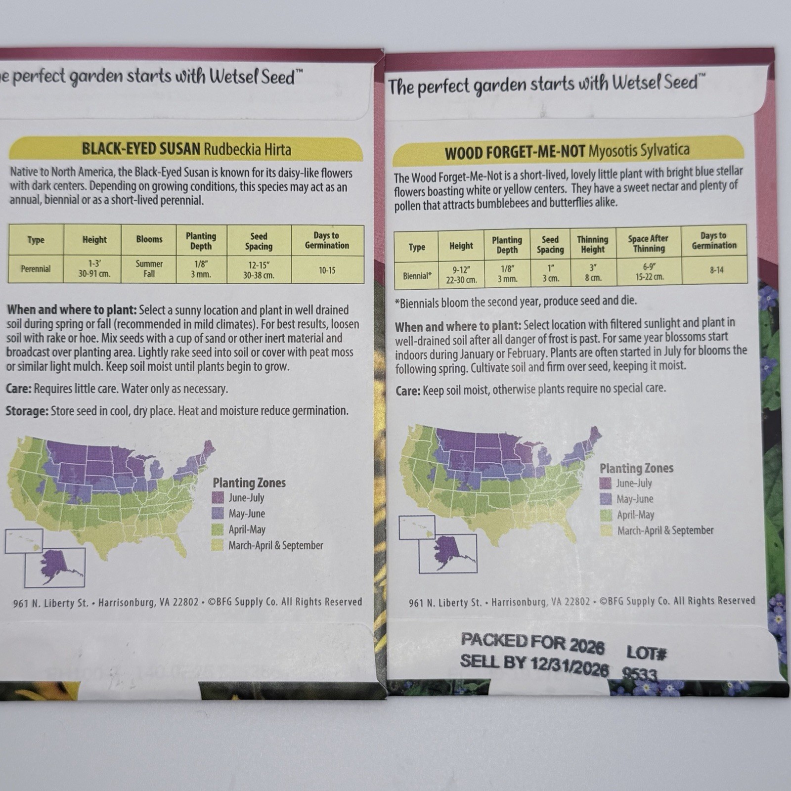 Flower Seed packet (varieties) Annual by Wetsel seed