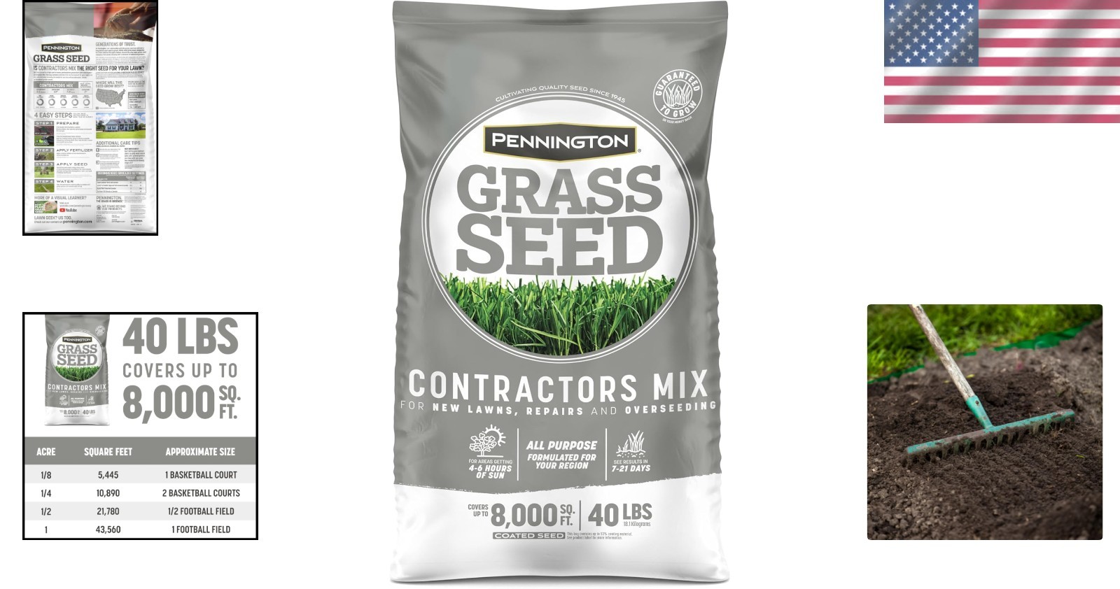 All-Purpose 40 lb Contractors Grass Seed Mix for Northern Sun-Soaked Lawns