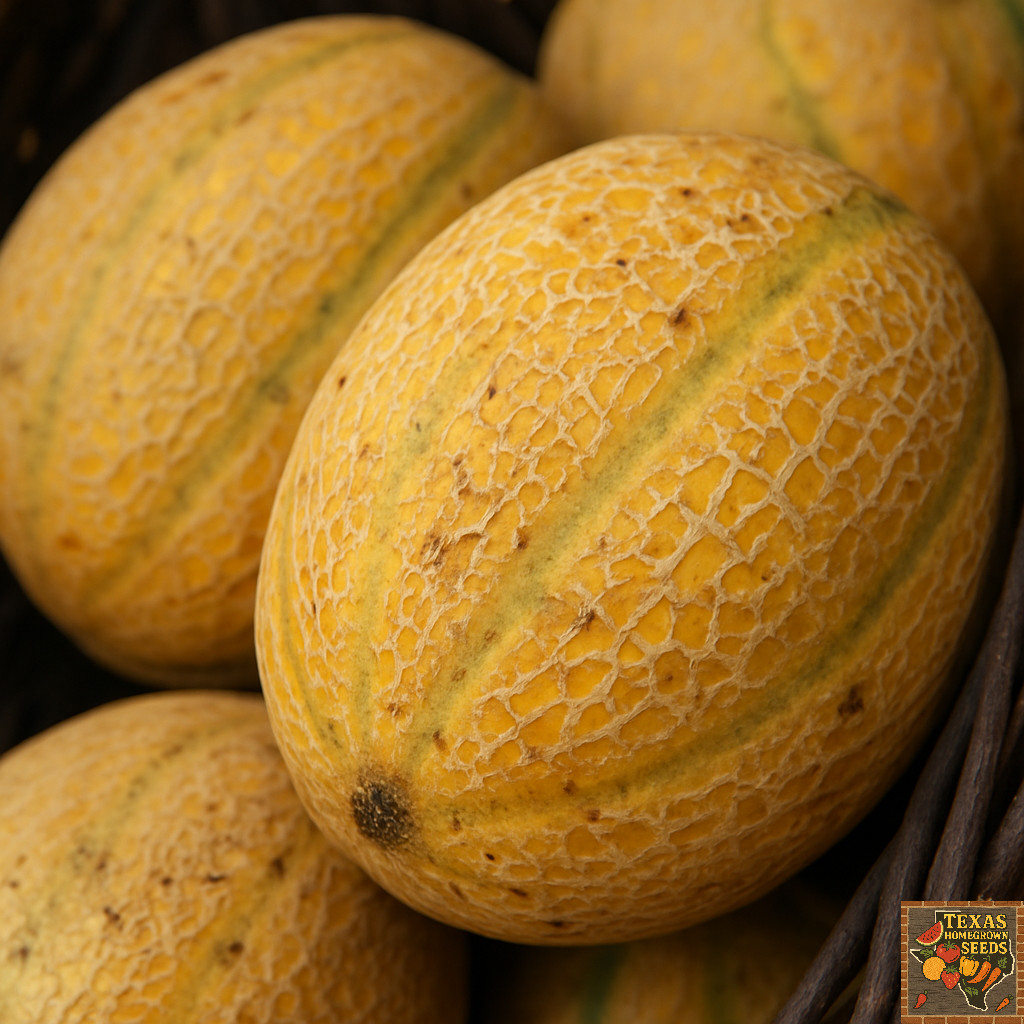 40 Rare Heirloom Pike Cantloupe Seeds Extremely Heat Tolerant 3-6LB Sweet Melon