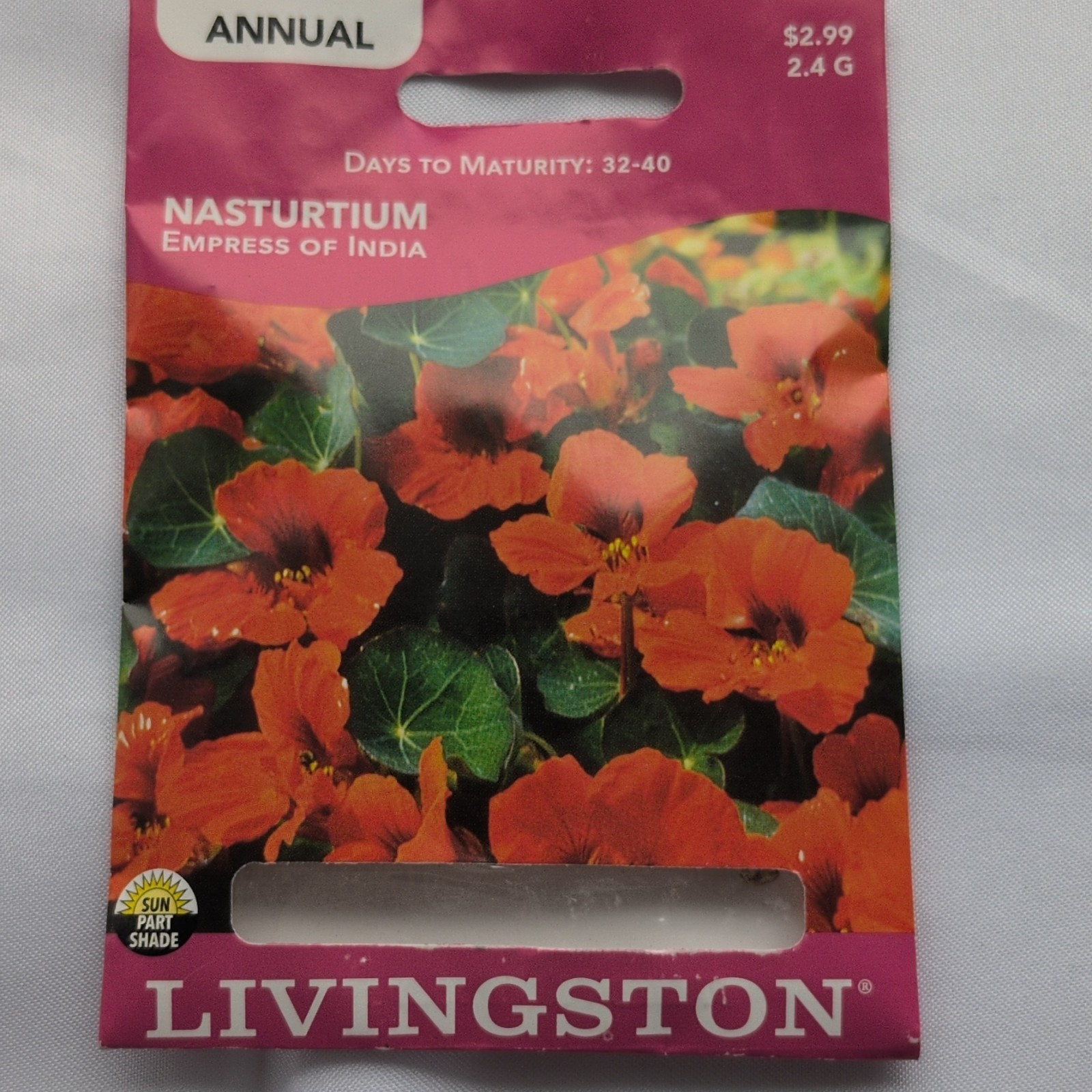 Livingston Nasturtium Empress of India Annual Red Edible Seeds Bee Friendly Y13…