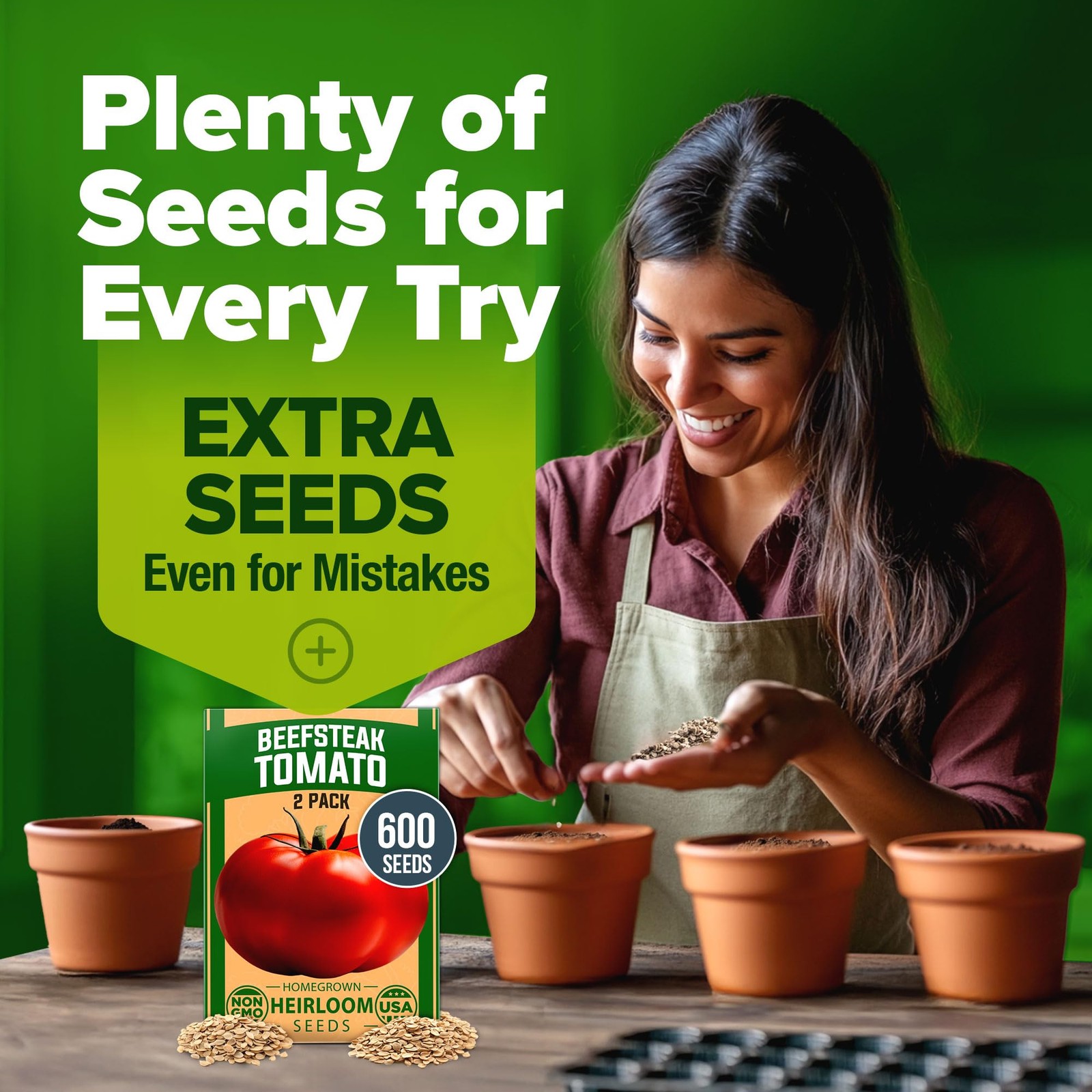 HOME GROWN Beefsteak Tomato Seeds 600+ Heirloom Non-GMO 2-Pack, Multi