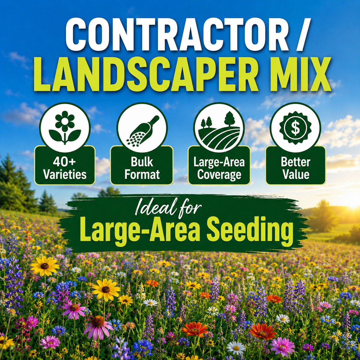 🌼 5000+ BULK WILDFLOWER SEEDS | CONTRACTOR LANDSCAPER 40+ VARIETY FREE SHIPPING