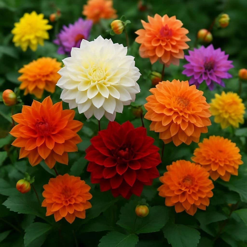Blazing Autumn Mixed Dahlia Tubers – Assorted Mixture (5 Tubers)