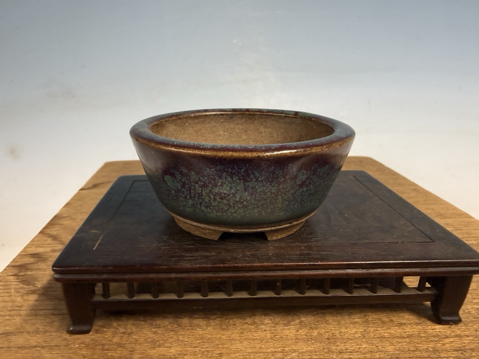 Japanese Unknown Maker Shohin Bonsai Tree Pot 3 5/8 By 1 5/8” Beautiful Glaze!!!