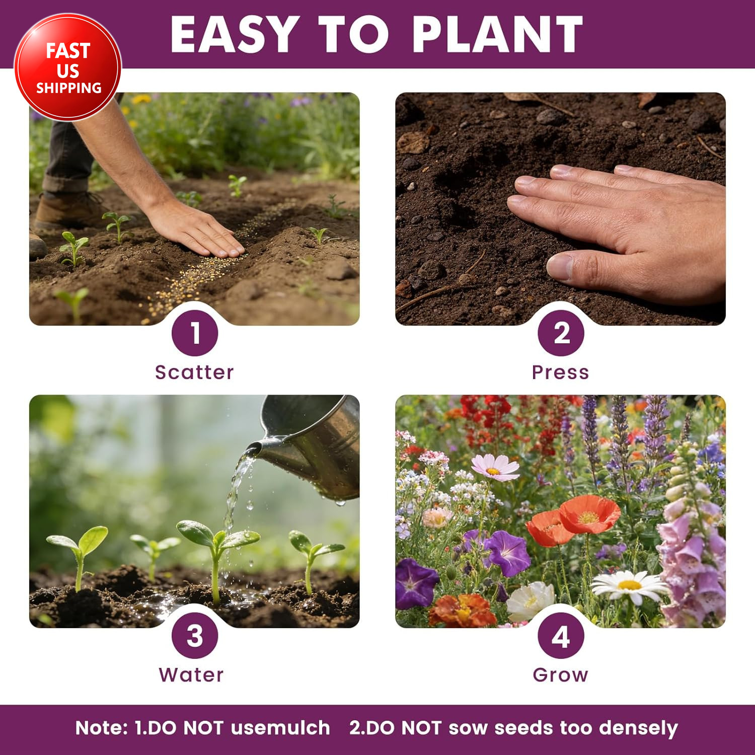 Wildflower Seeds Bulk 10000+, 1.06Oz Butterfly Hummingbird Mix, 21 Variety Peren