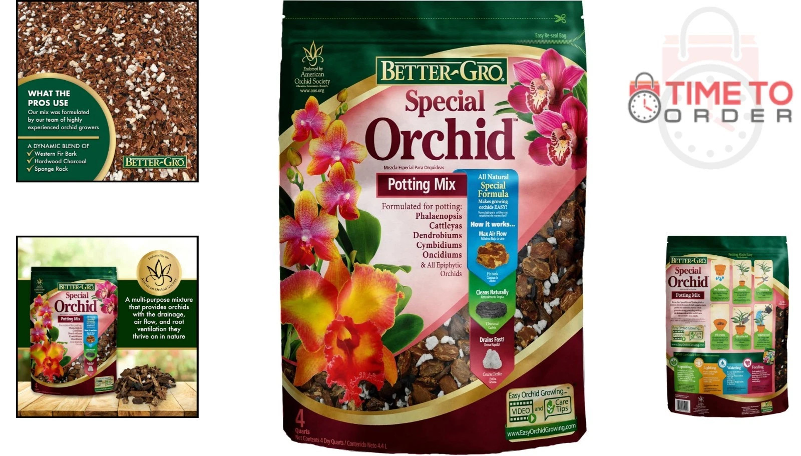 Special Orchid Mix Bark Potting Soil for Orchids 4 Qt Drainage Air Flow