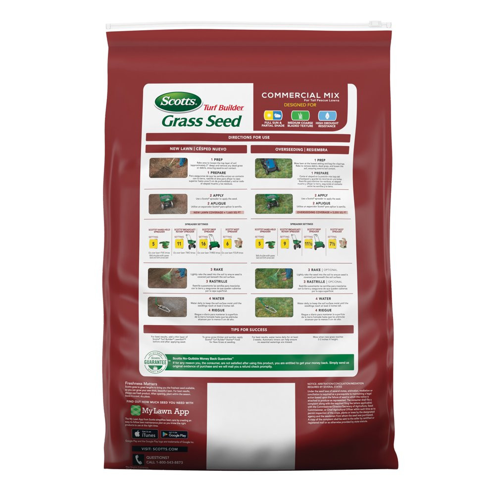 SCOTTS GRASS SEED Turf Builder Commercial Mix for Tall Fescue