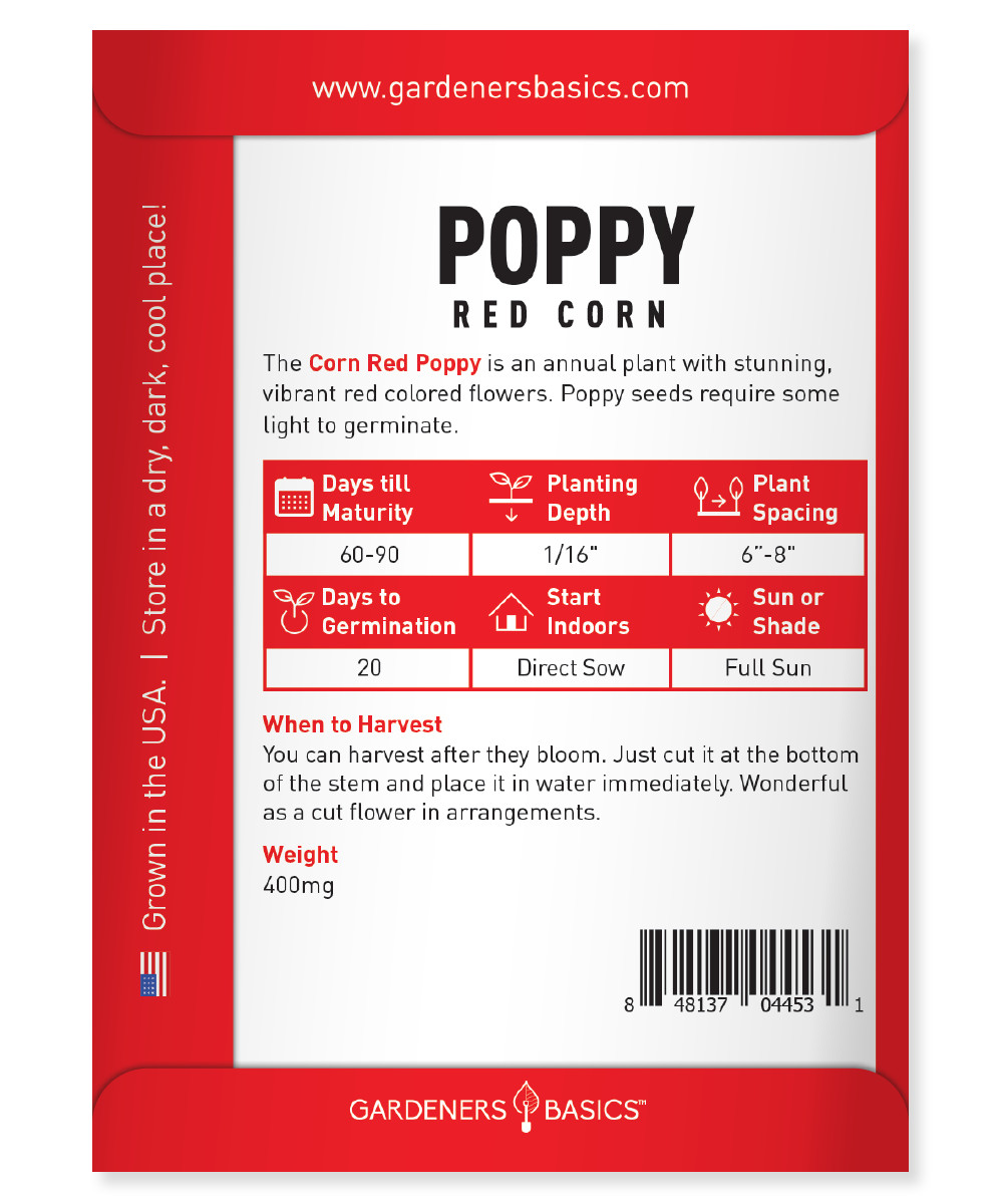 Red Corn Poppy Seeds