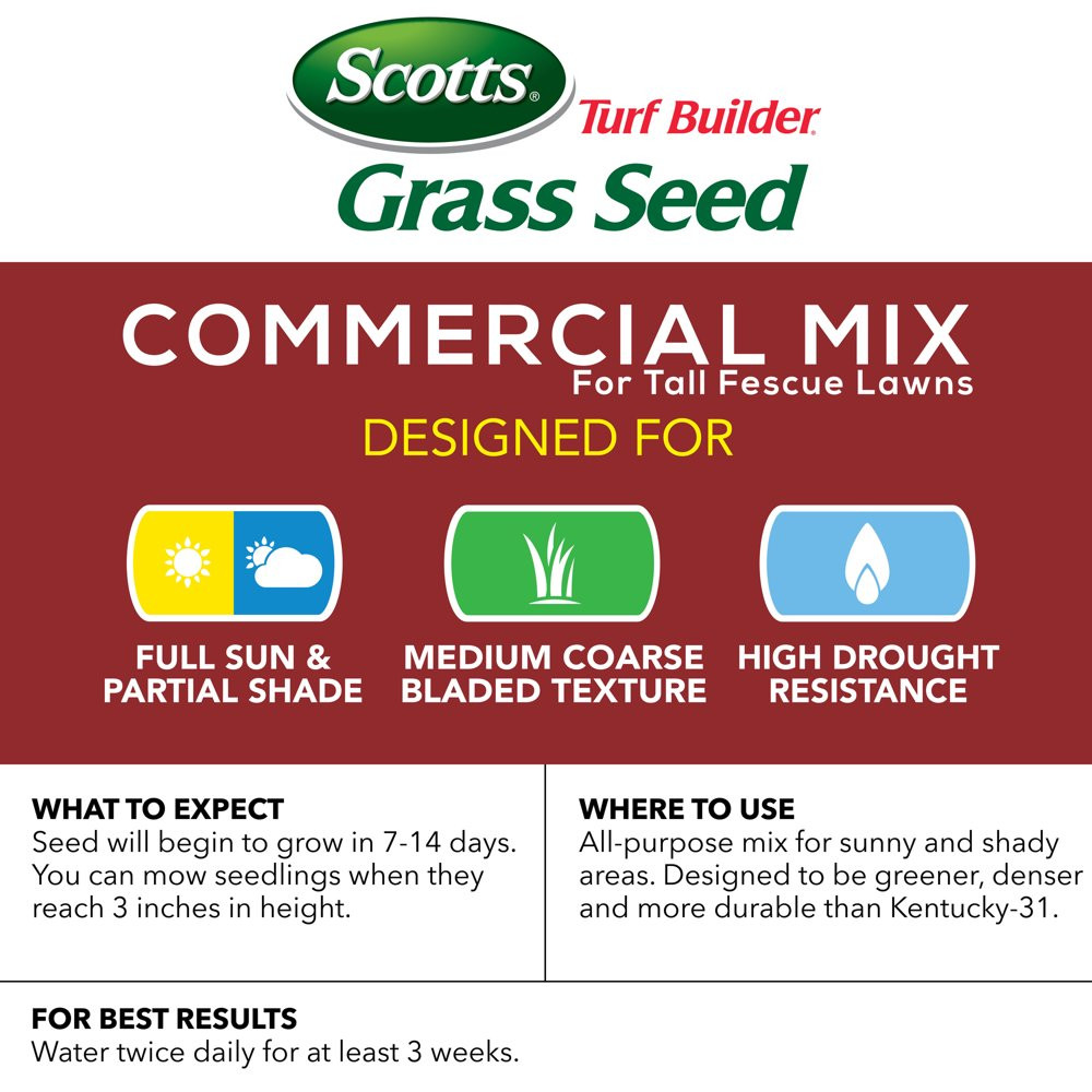 SCOTTS GRASS SEED Turf Builder Commercial Mix for Tall Fescue