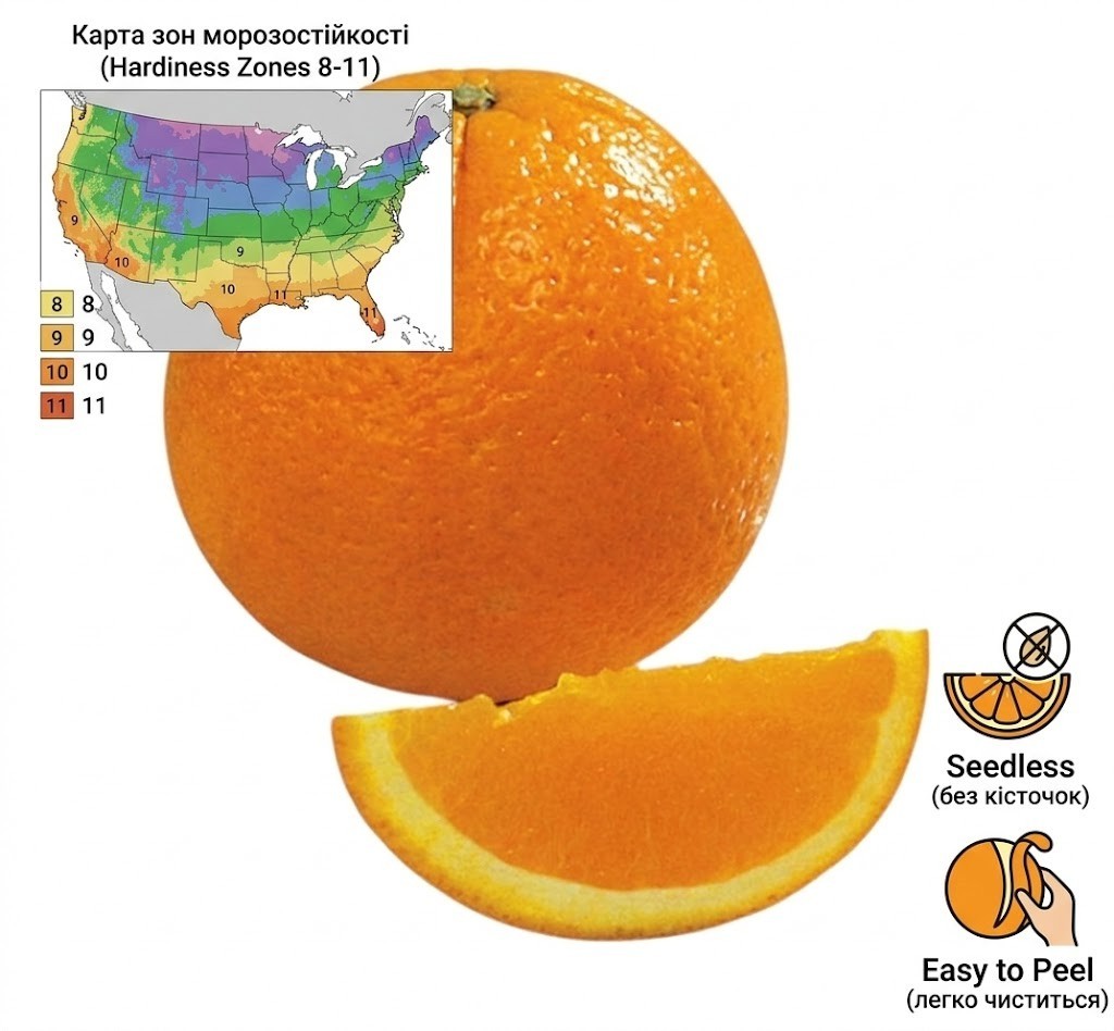 Washington Navel Semi-Dwarf Orange Tree in 2gal Pot Citrus Live Starter Plant