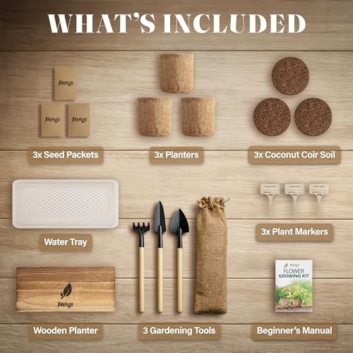 Wildflower Seed Mix Growing Kit Indoor Perennial Annual Burlap Planters Soil