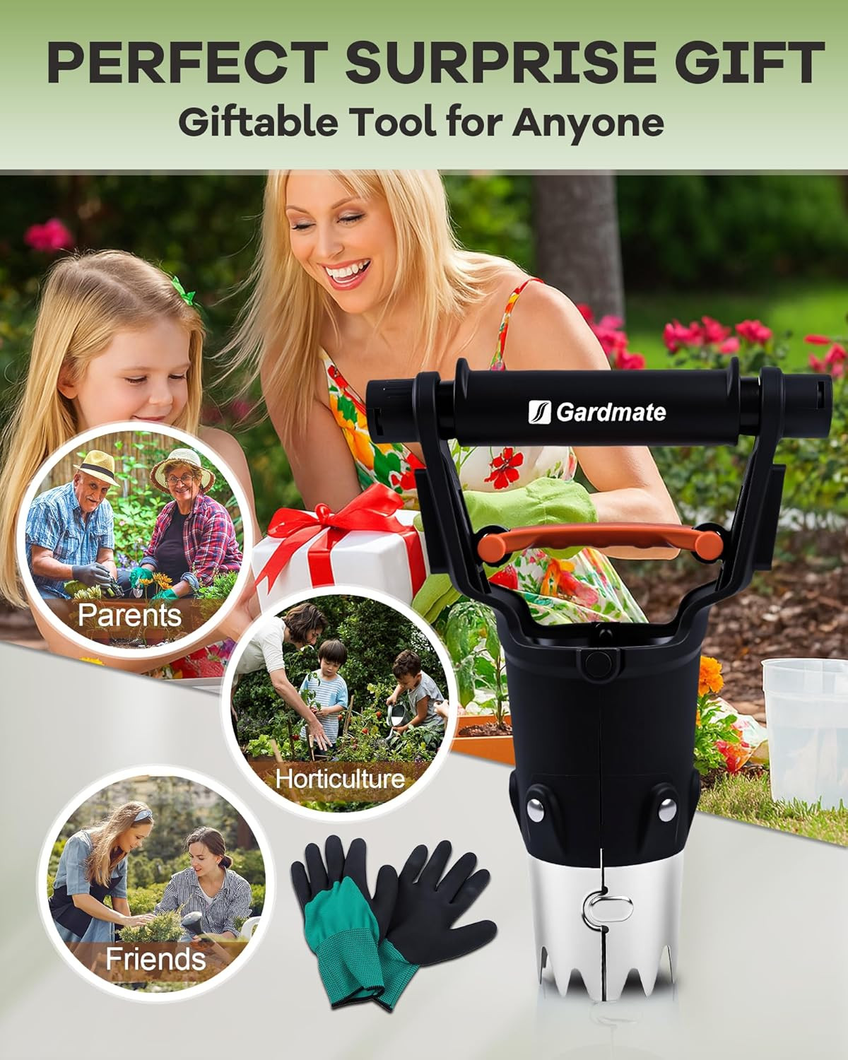 Bulb Planter Tool – One-Touch Automatic Bulb Planter for Bulbs, Seeds & Seedling
