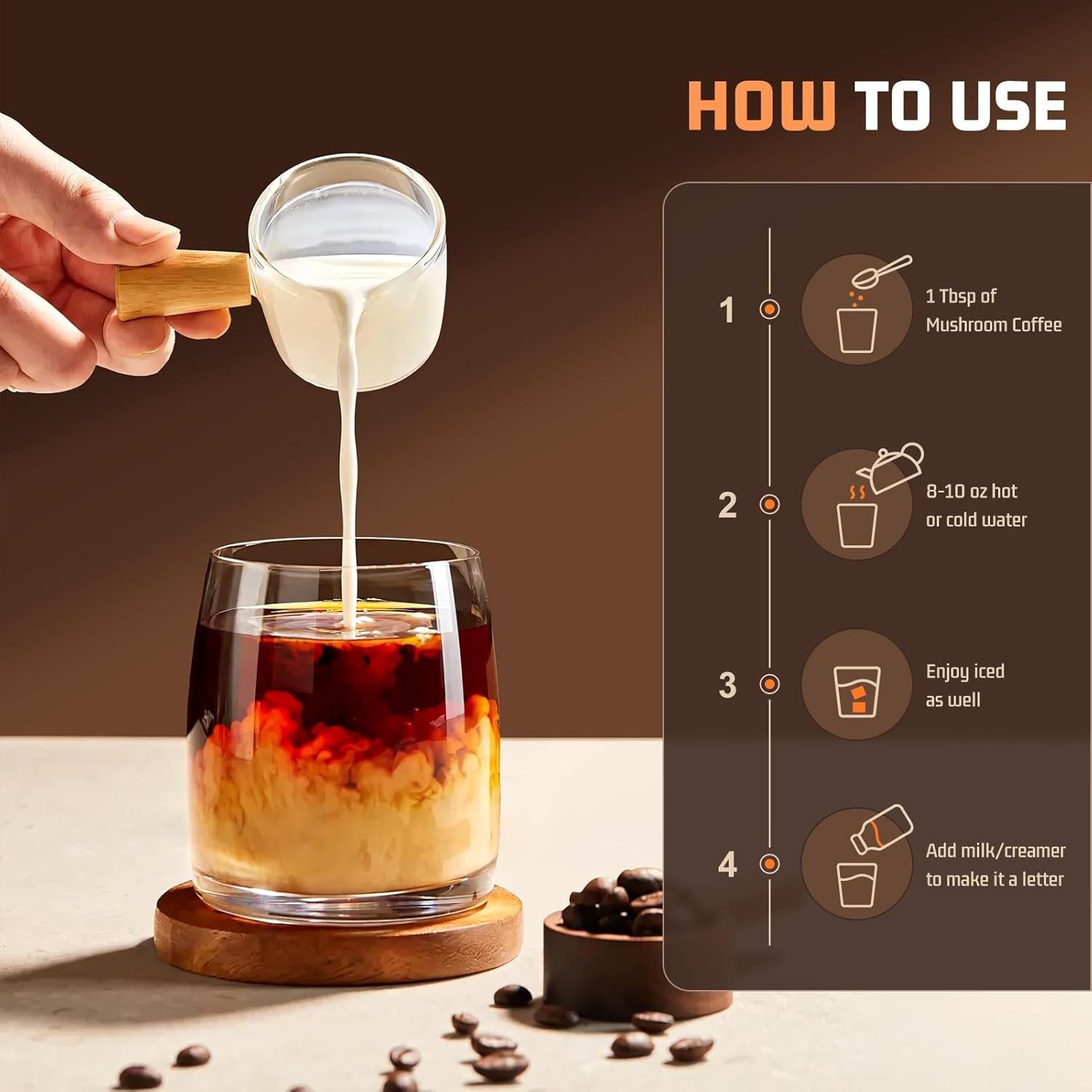 Mushroom Coffee 11 in 1 Mushrooms with Ashwagandha, Lion’s Mane, Reishi, Cord…