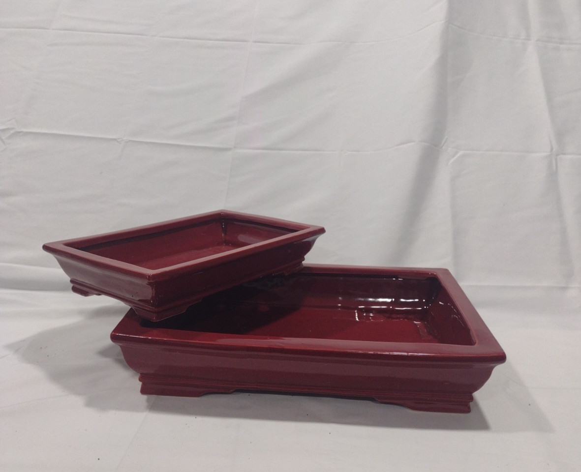 Unknown Japanese Tokoname Bonsai Tree Pot 10x6x3 Great Design Red Clay