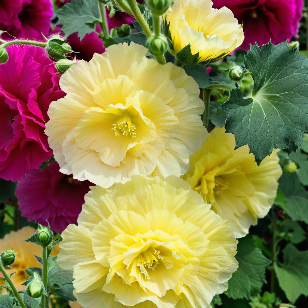 25 Golden Yellow Hollyhock Seeds Perennial Flower Seed Flowers US SELLER