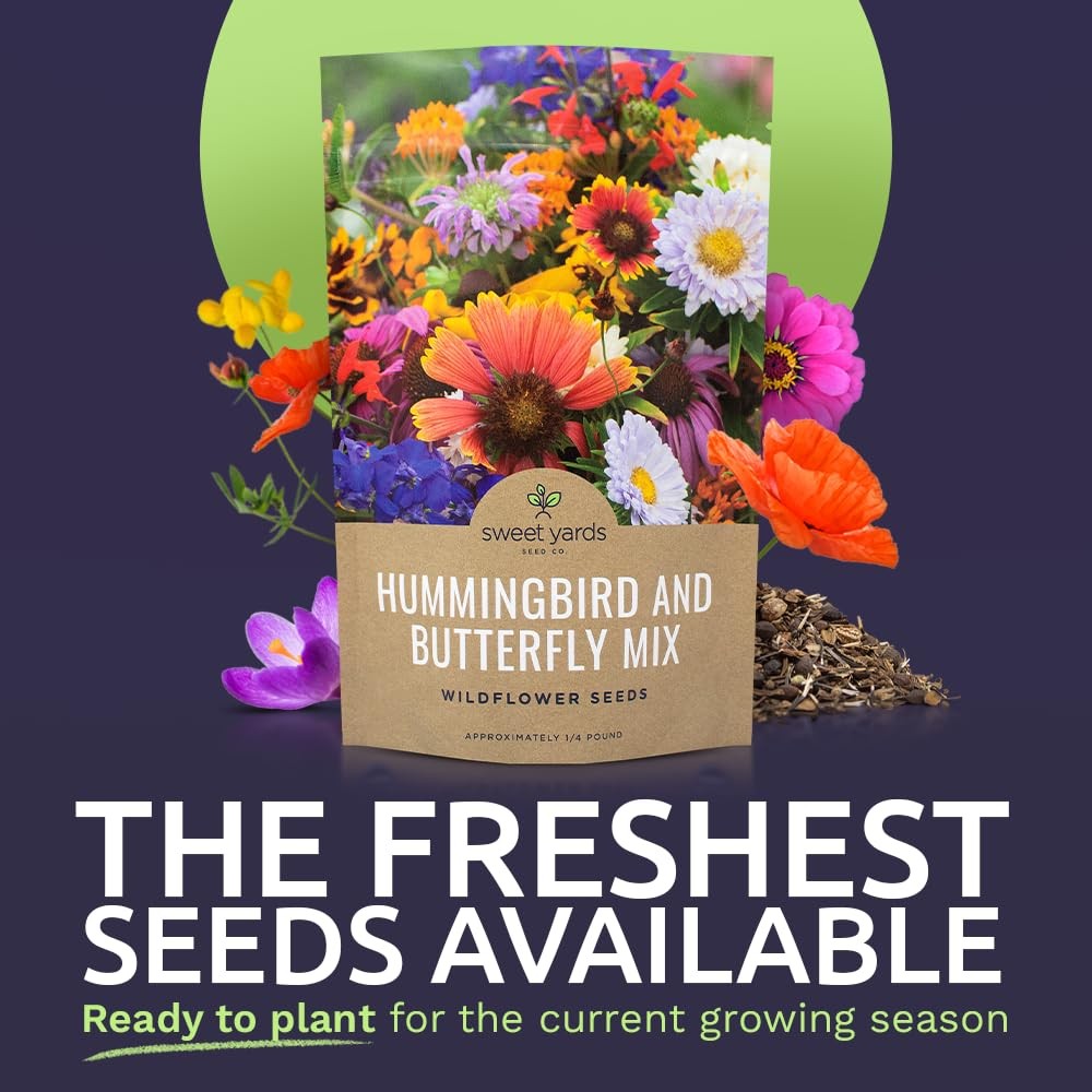 Bulk Wildflower Seeds Butterfly and Humming Bird Mix – 1/4 Pound Bag – Over 3…