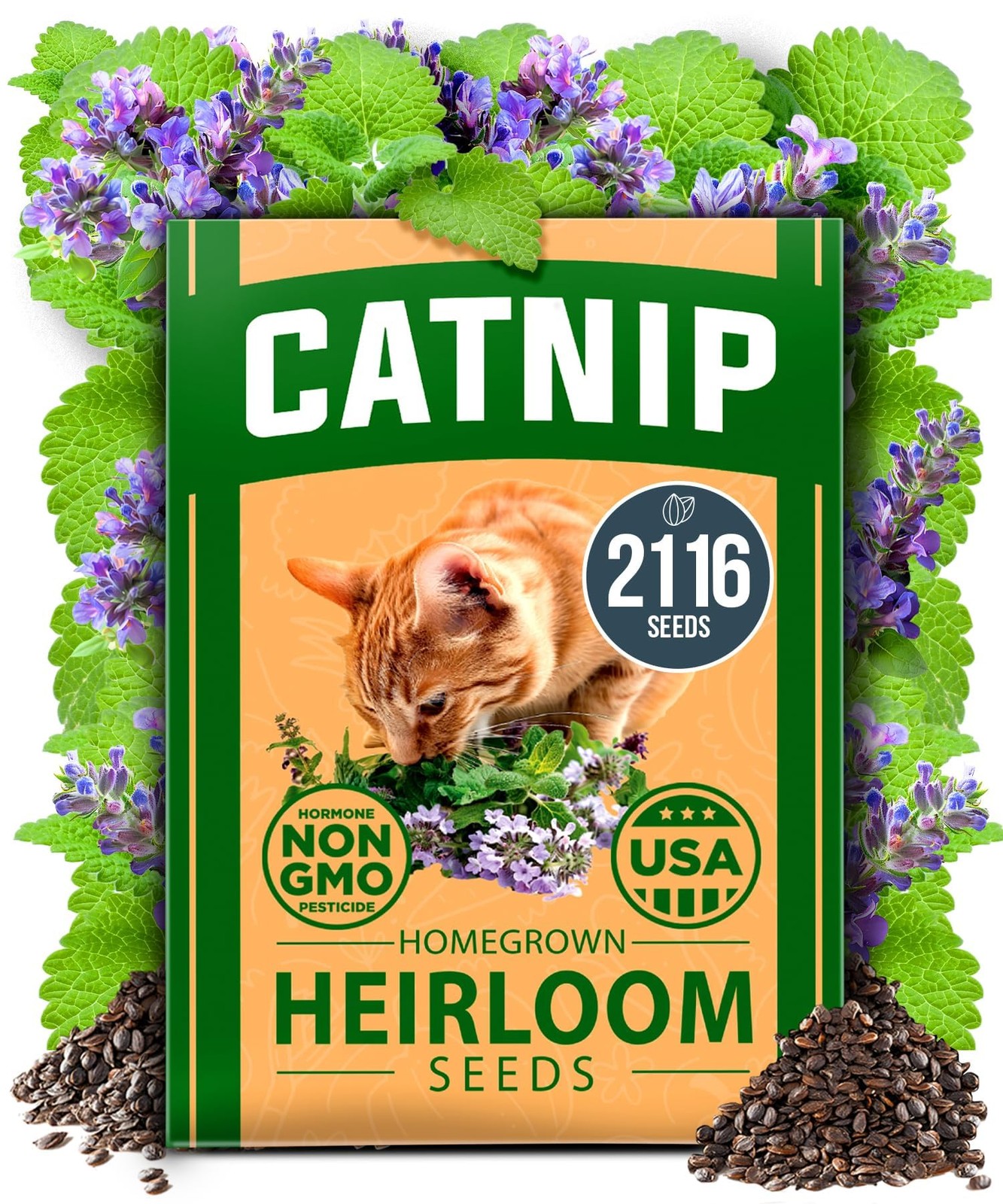 Home Grown Non-gmo Catnip Seeds Bulk Pack | Heirloom Herb 2,116 Seeds