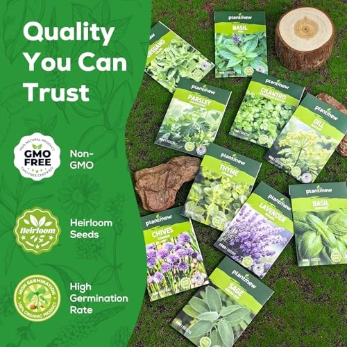 PLANTMEW Culinary Herb Seeds Variety Pack for Home Garden Planting and Growing