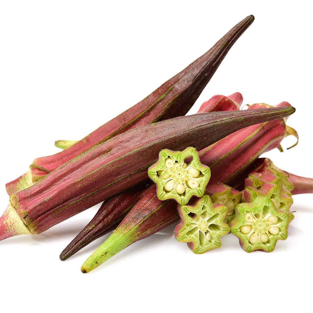 150+Red Okra Seeds�for Planting�in Garden & Outdoor?Drought-Resistant Okra Heirl