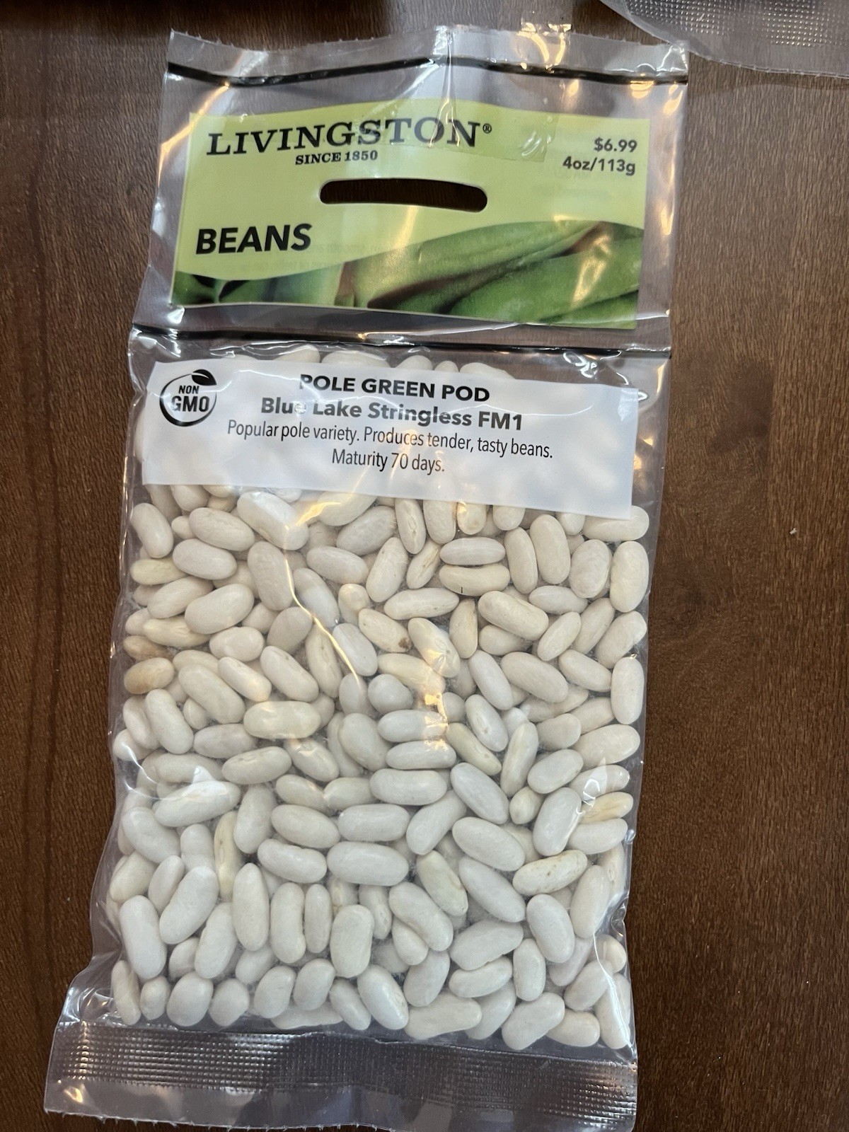 5 Bags Livingston Blue Lake stringless FM1 Pole Green Pod Bean, 4 Oz. Bag