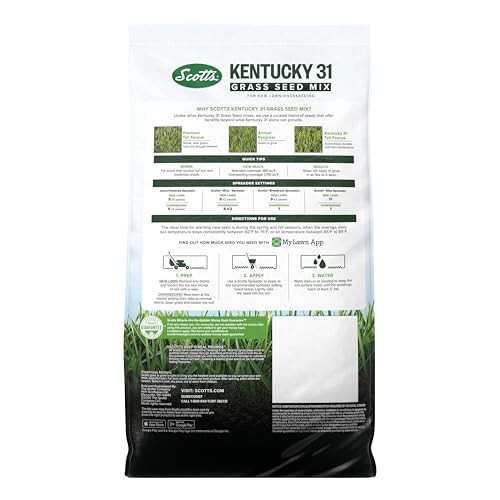 Scotts Kentucky 31 Grass Seed Mix For Lawns Or Overseeding Grows Thicker And